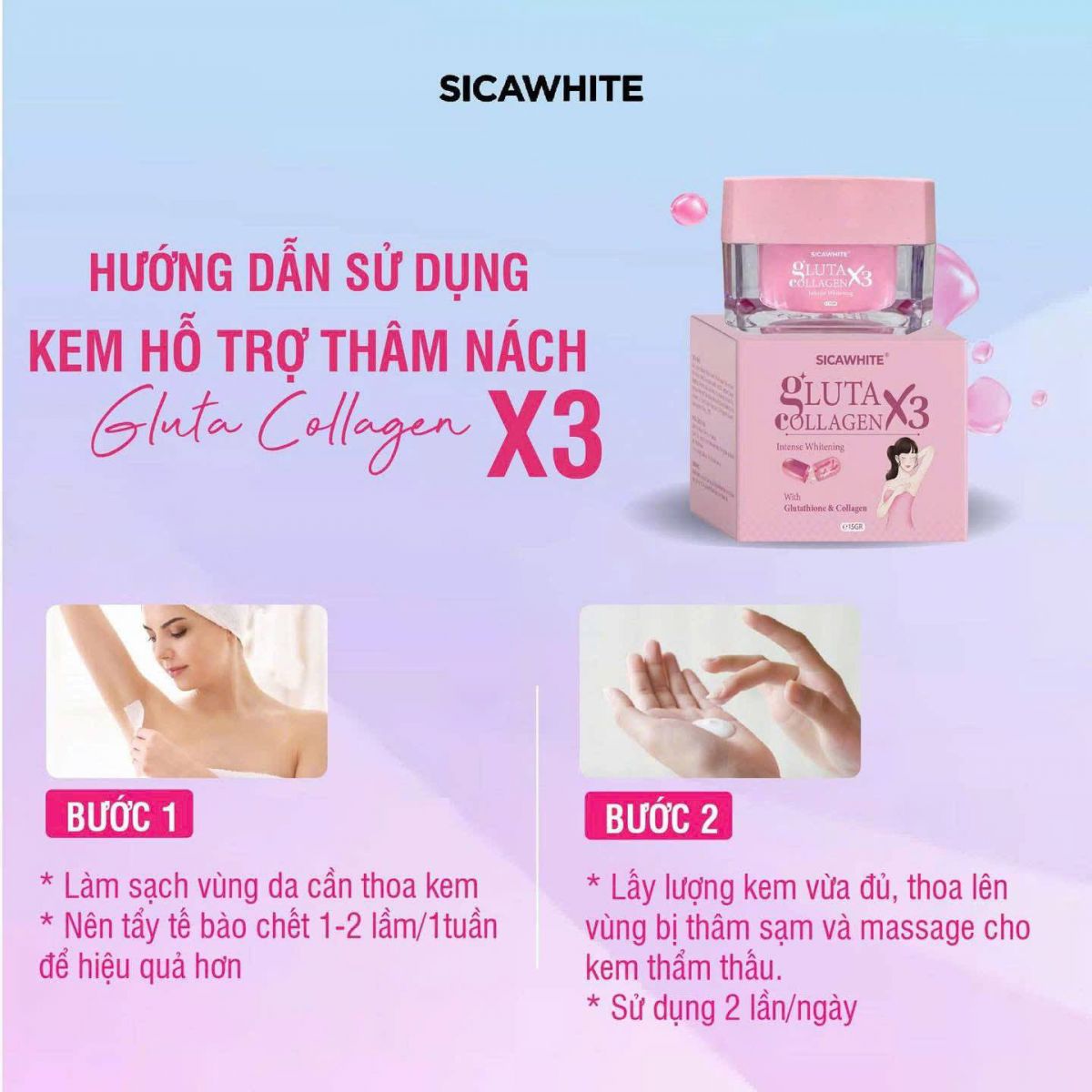 trị thâm gluta collagen X3